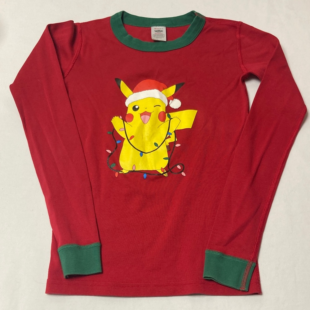 Hanna Andersson Red and Green Pikachu Kids Pajama Top